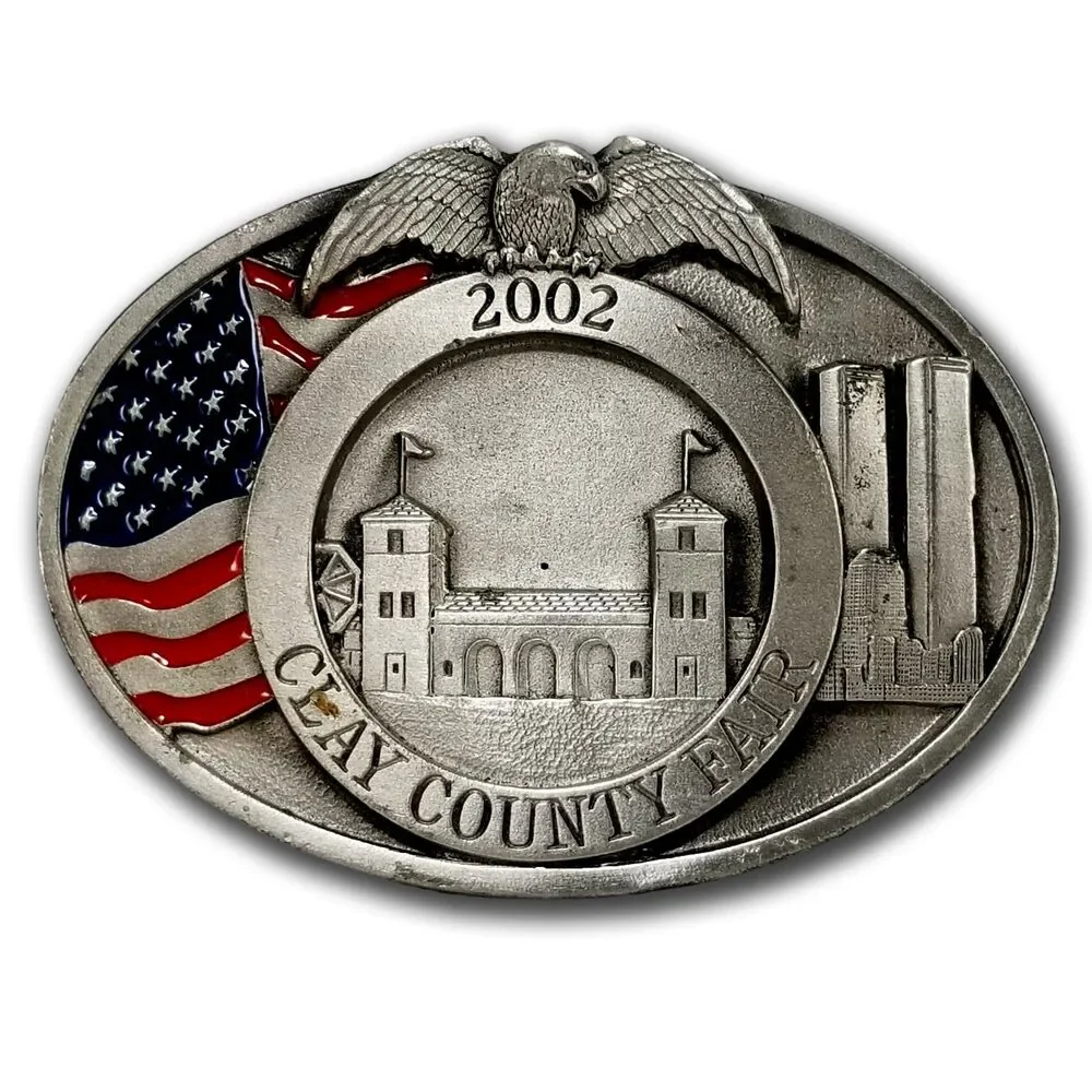 Belt Buckle 2002 Clay County Fair Sept. 11, 2001,‎ Twin Towers New York City USA